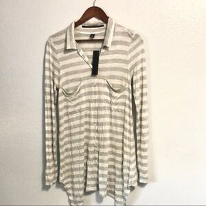 NEW ISDA & CO Striped 2 Pocket Shirt Size M